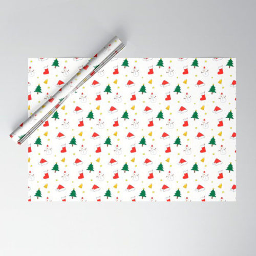 christmas wrapping paper white