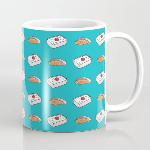 bento salmon pattern coffee mug