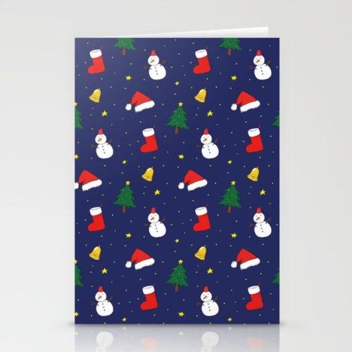 xmas card snowman navy