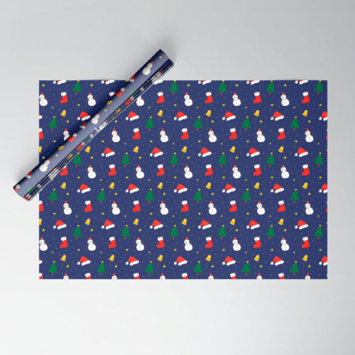 xmas wrapping paper navy
